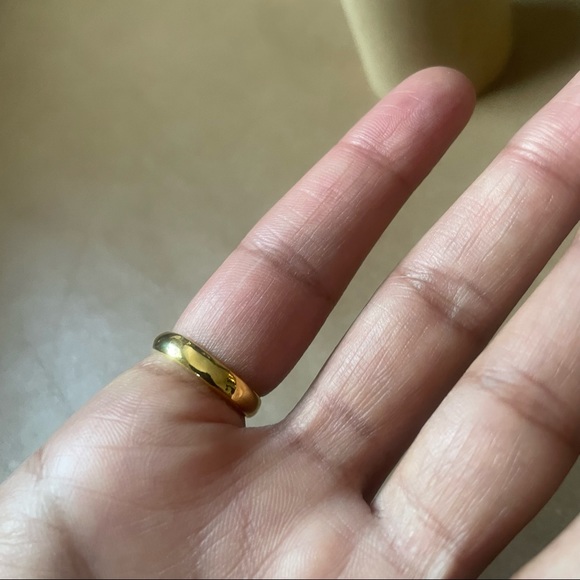 Gold plated Brass bar ring adjustable fashion - Picture 4 of 6